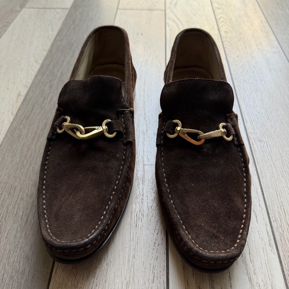 Coach Dark Brown Suede Loafers with Gold Accent main image 4